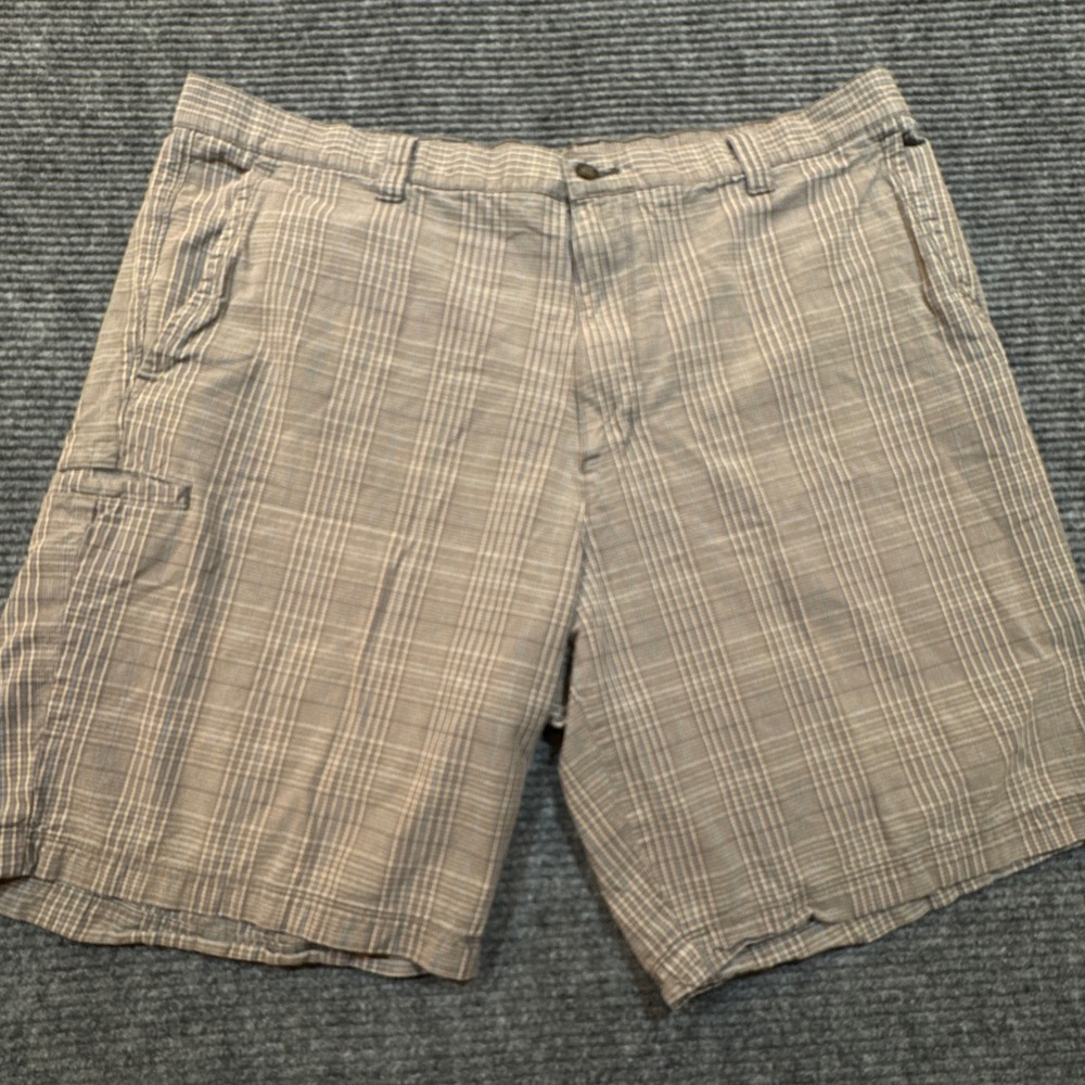 Dockers Shorts Men's 38 Brown Plaid Flat Front Casual Bermuda